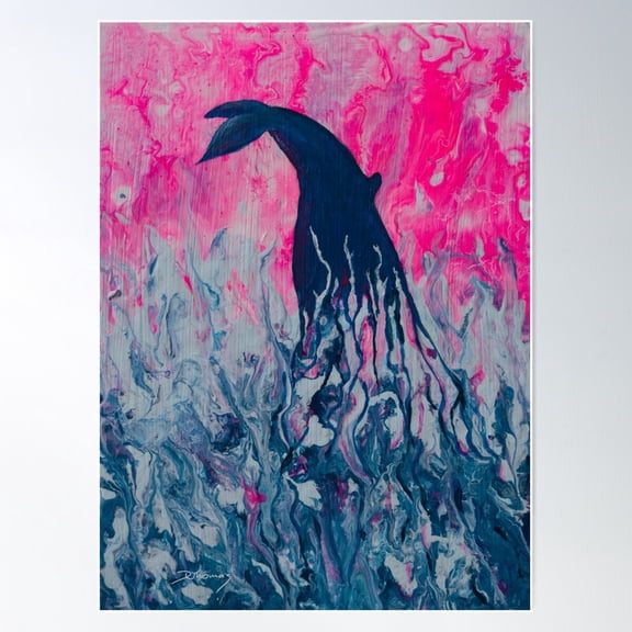 Whale Fin - Fluke Poster Wall Art, Modern Wall Decor For Living Room Bedroom, 8x12 UNFRAMED