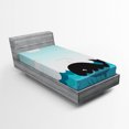 thumbnail image 1 of Ambesonne Nature Fitted Sheet, Whale in Wavy Ocean, Twin XL Size, Black and Blue, 1 of 2