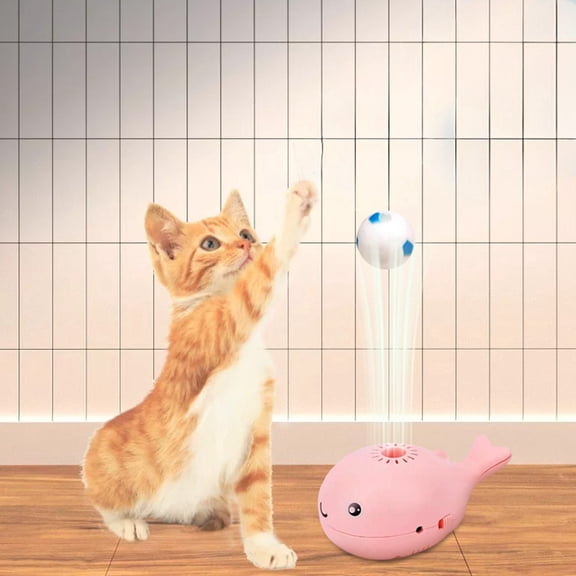 Whale Floating Cat Toy Ball - Electric Moving Soccer Ball Toy for Cats | Interactive Cat Toys for All Breeds, Fun Indoor Play for Kittens and Adult Cats, Birthday Party Gift