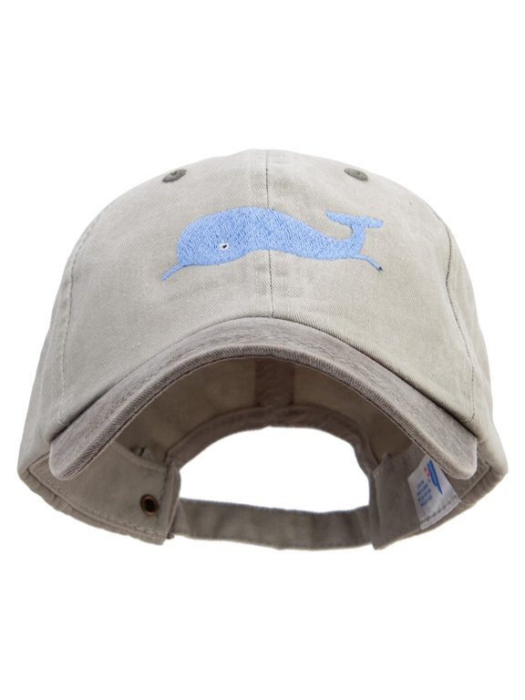 Whale Floating Logo Embroidered Pigment Dyed Wash Cap - Beige Brown OSFM