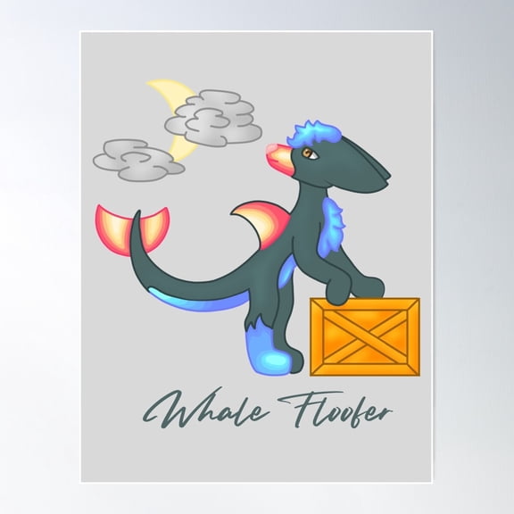 Whale Floofer By Mackenna Originals Poster Wall Art, Modern Wall Decor For Living Room Bedroom, 8x12 UNFRAMED