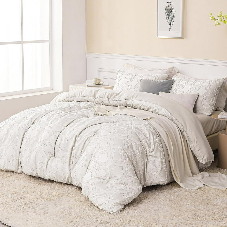 Whale Flotilla 2-Piece Tufted Twin Comforter Set, Soft Fluffy Shabby Chic  Comforter for All Seasons, Farmhouse Boho Duvet Bedding Sets with 1 Pillow