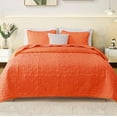 thumbnail image 1 of Whale Flotilla 2-Piece Twin Quilt Set, Soft Embossed Bedding Set, Lightweight Bedspread Coverlet with Damask Vintage Pattern, Reversible Bed Cover for All Seasons, Burnt Orange, 1 of 7
