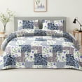 thumbnail image 1 of Whale Flotilla 3-Piece King Comforter Set, Soft Reversible Bedding Comforter Sets, Patchwork Printed Down Alternative Comforter Duvet for All Seasons,Paisley Flowers, 1 of 7