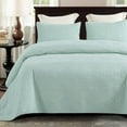 thumbnail image 1 of Whale Flotilla 3-Piece King Size Quilt Set for All Season, Classic Geometric Pattern Bedding Set with 2 Pillow Shams, Soft and Lightweight, Aqua Blue, 1 of 9