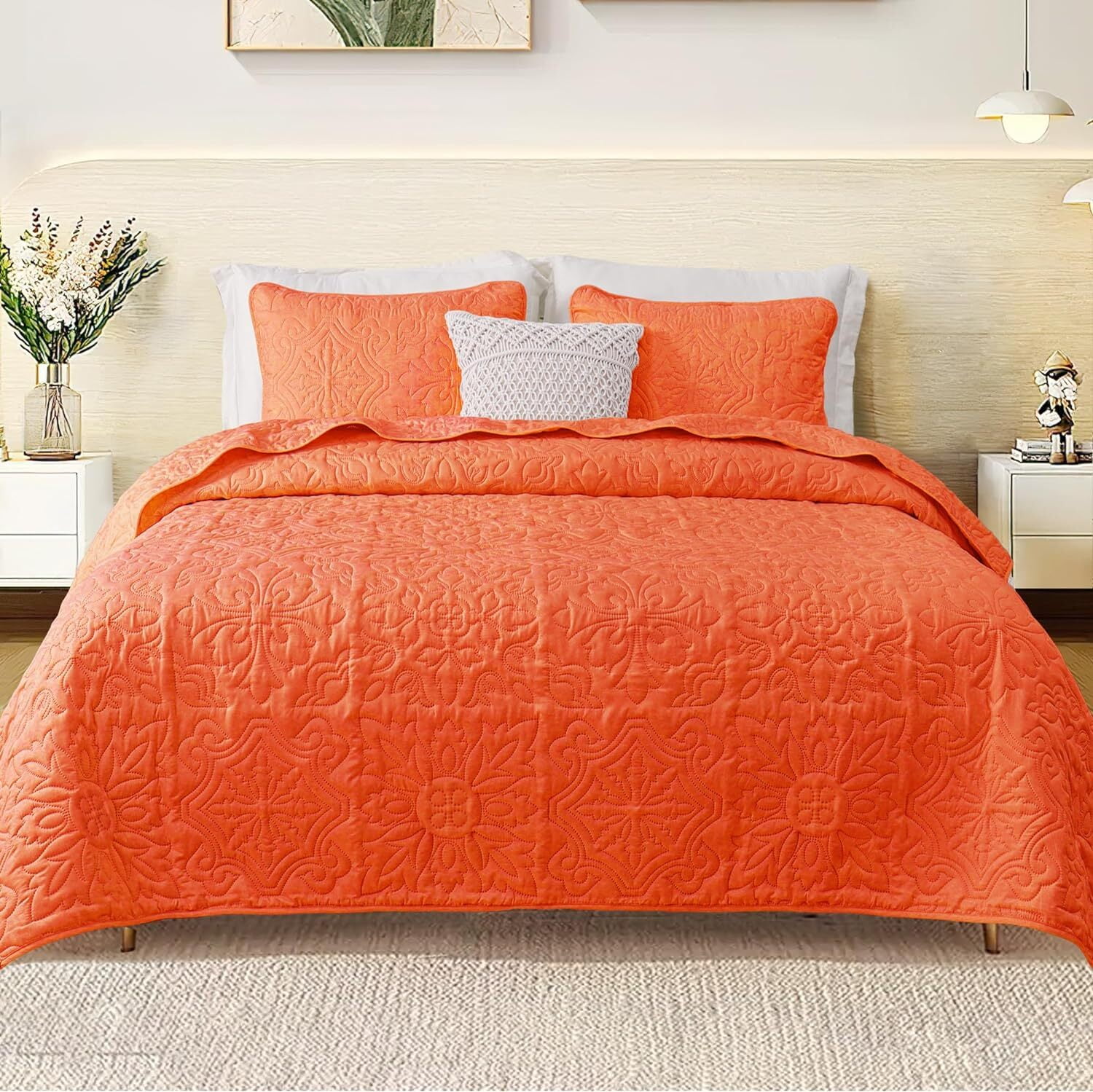 Whale Flotilla 3Piece Queen Quilt Set, Soft Embossed Bedding Set