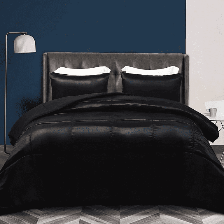 Black satin comforter deals
