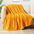thumbnail image 1 of Whale Flotilla Breathable Fleece Throw Blanket for Couch Sofa(50x65 Inch), Super Soft Fuzzy Blankets for All Season, Lightweight and Fluffy, Mustard Yellow(Leaf), 1 of 8