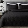 thumbnail image 1 of Whale Flotilla 2-Piece Twin Size Quilt Set for All Season, Classic Geometric Pattern Bedding Set with 1 Pillow Sham, Soft and Lightweight, Black, 1 of 10