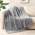 thumbnail image 1 of Whale Flotilla Extra Large Fleece Throw Blanket 50x70 Inch, Super Plush and Soft 300GSM Blankets for All Season, Fluffy and Lightweight, Grey, 1 of 7