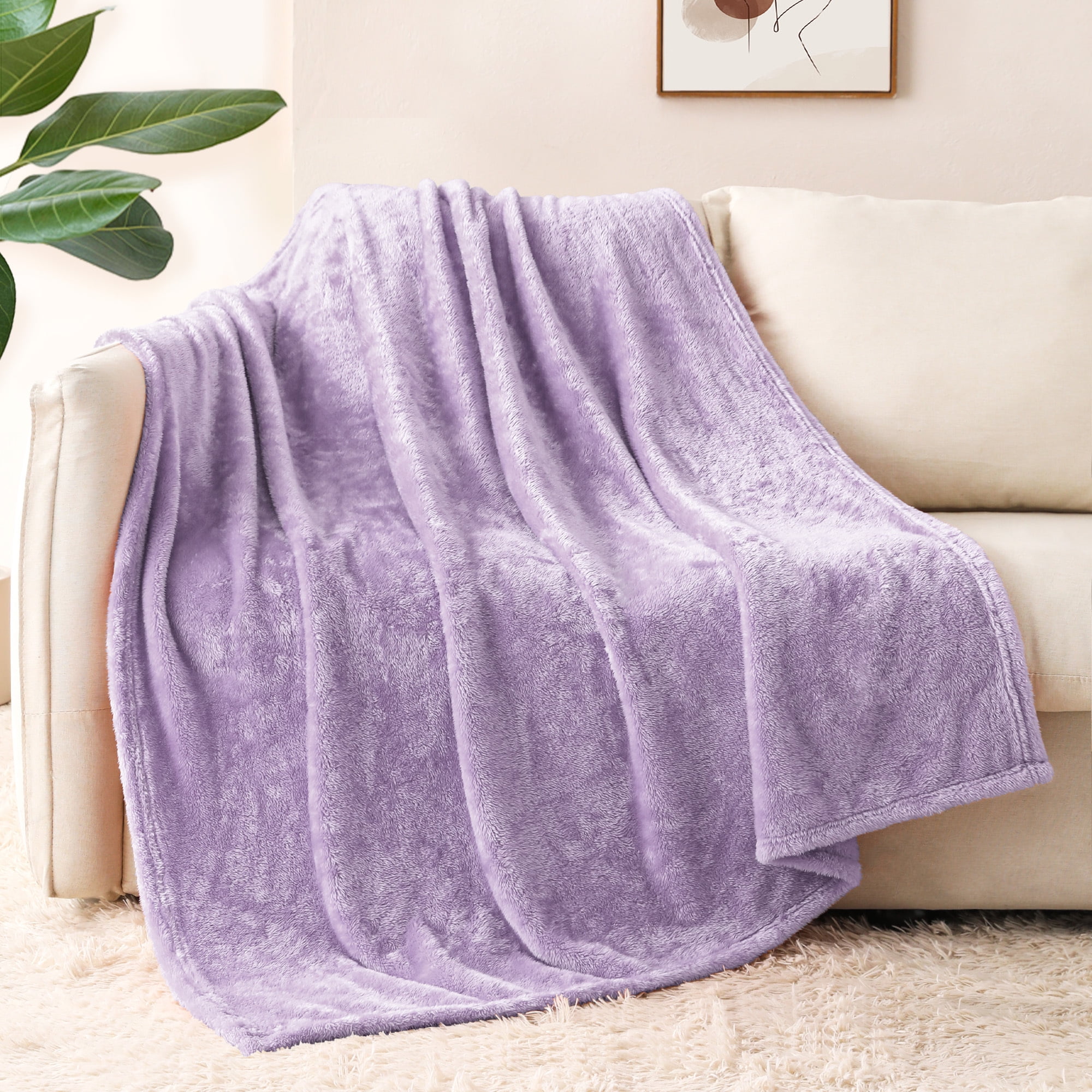 Lilac Extra Large Plush Fleece Throw Blanket 50x70 Inch