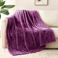 thumbnail image 1 of Whale Flotilla Extra Large Fleece Throw Blanket 50x70 Inch, Super Plush and Soft 300GSM Blankets for All Season, Fluffy and Lightweight, Purple, 1 of 7