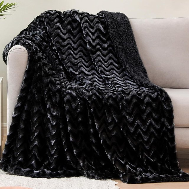 Whale Flotilla Faux Fur Sherpa Throw Blanket for Couch Sofa Bed, Cozy Reversible Fuzzy Fluffy