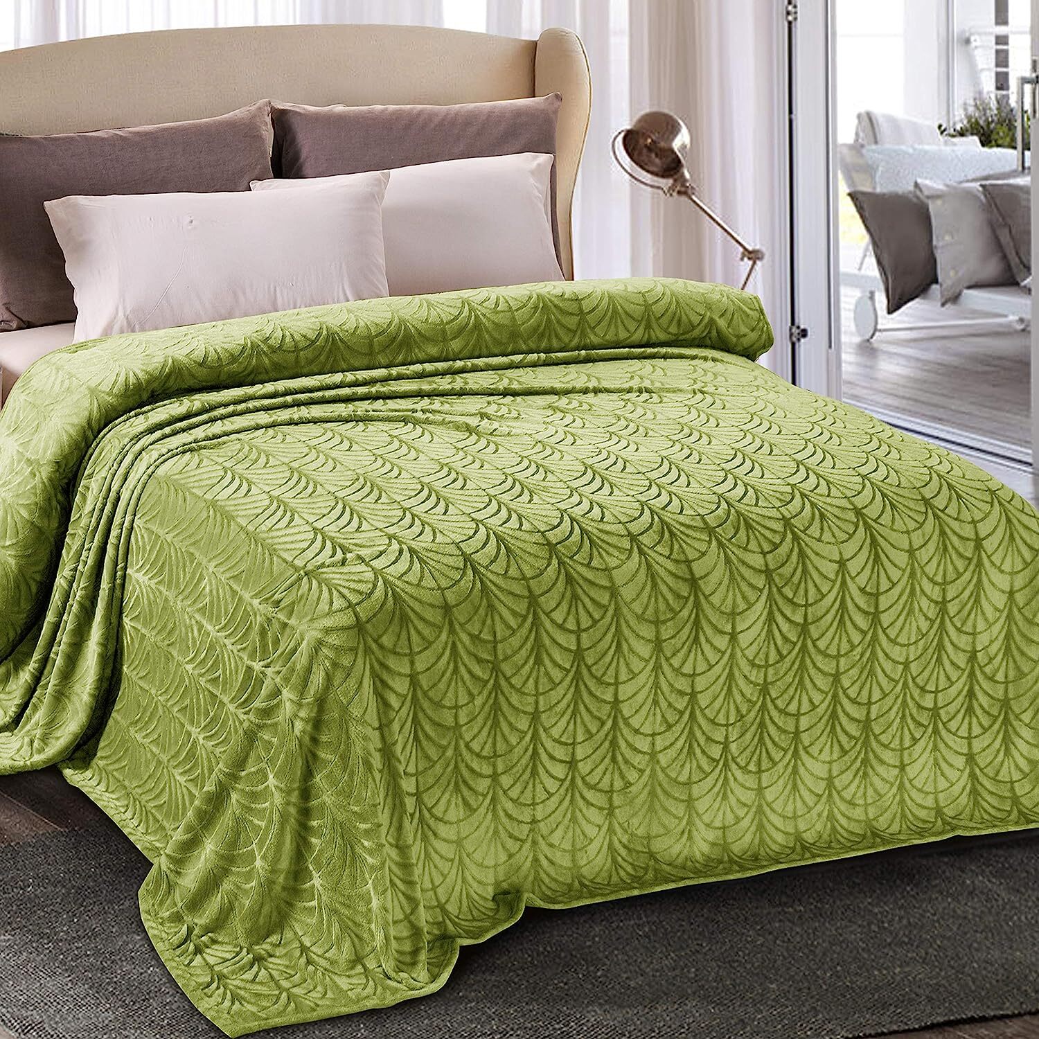 Whale Flotilla Flannel Fleece Queen Size(90x90 Inch) Lightweight Bed