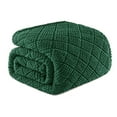 thumbnail image 1 of Whale Flotilla Fuzzy Fleece King Size Blanket for Bed, Soft Fluffy Jacquard Waffle Blankets for All Season, Lightweight and Warm, 90x104 Inch, Emerald Green, 1 of 10