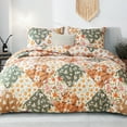 thumbnail image 1 of Whale Flotilla 3-Piece King Comforter Set, Soft Reversible Bedding Comforter Sets, Patchwork Printed Down Alternative Comforter Duvet for All Seasons, Orange, 1 of 9