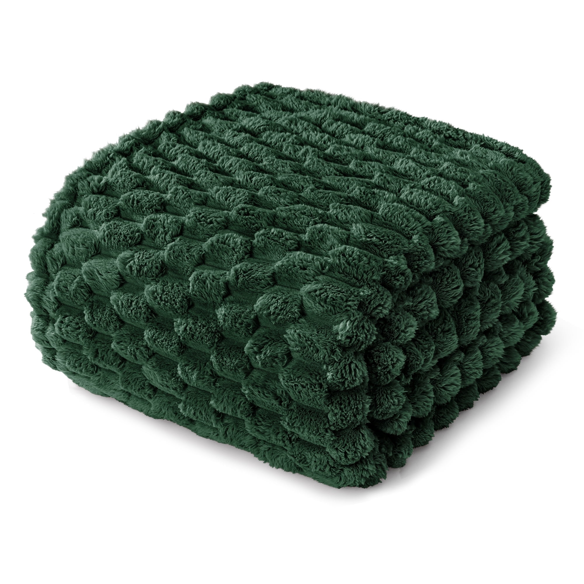 Whale Flotilla 90"x 104" King Size Blanket for Bed with Expanded 3D-Jacquard Pattern, Fuzzy Soft Cozy Exquisite Blankets or All Season, Warm and Fluffy, Emerald Green