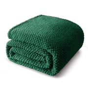 Whale Flotilla Twin Size Fuzzy Fleece Blanket, 60"x80" Fluffy Lightweight Soft Jacquard Bed Blankets for All Seasons, Warm and Cozy, Deep Green