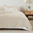 thumbnail image 1 of Whale Flotilla Microfiber Queen Size 90"x 96" Quilt Set Lightweight Quilted Bedspreads Coverlets Set with Stars Pattern, Brich Beige, 1 of 9