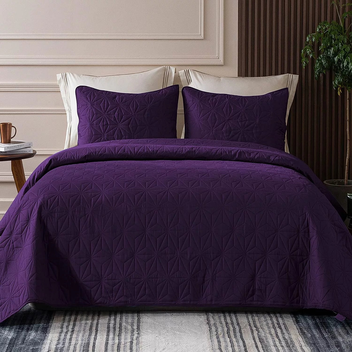 Women's Jingle Dancers Purple Lightweight & Breathable Quilt With Edge-wrapping Strips