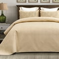 thumbnail image 1 of Whale Flotilla Microfiber Queen Size (96x90 inches) Quilt Set Lightweight Ultrasonic Quilted Bedspreads Coverlets Set with Classic Pattern, Camel, 3 Piece (1 Quilt, 2 Pillow Shams), 1 of 7