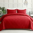 thumbnail image 1 of Whale Flotilla Queen Size Quilt Set, Soft Ultrasonic 90x96 Inch Bedding Set, Lightweight Bedspread Coverlet with Vintage Pattern, Reversible Bed Cover for All Seasons,Red, 1 of 11