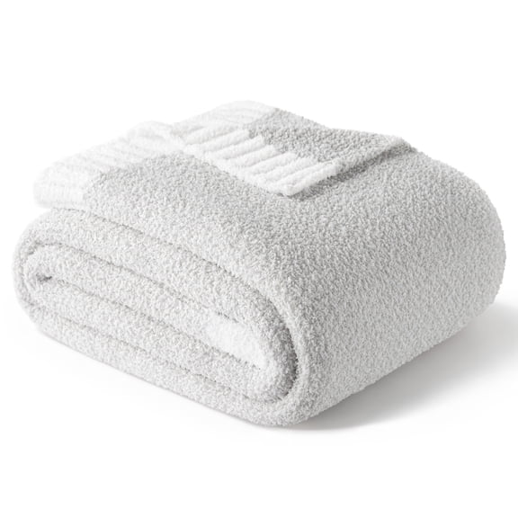 Whale Flotilla Knit Throw Blanket for Couch, Sofa, Bed, Soft Fluffy and Cozy, 50"x60", Grey