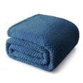 thumbnail image 1 of Whale Flotilla Queen Size Fuzzy Fleece Blanket, 90"x90" Fluffy Lightweight Soft Jacquard Bed Blankets for All Seasons, Warm and Cozy, Navy, 1 of 11
