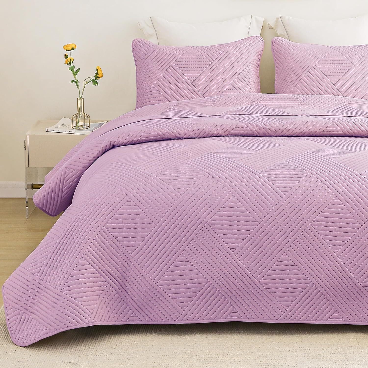 Whale Flotilla Quilt Set Twin Size, Soft Microfiber Lightweight