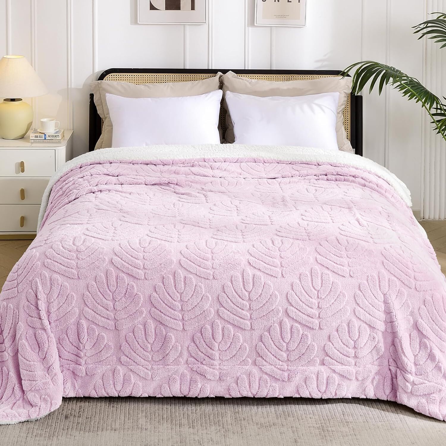 Cozy Comfort Sherpa Fleece King Blanket Brown Thick Warm Blankets