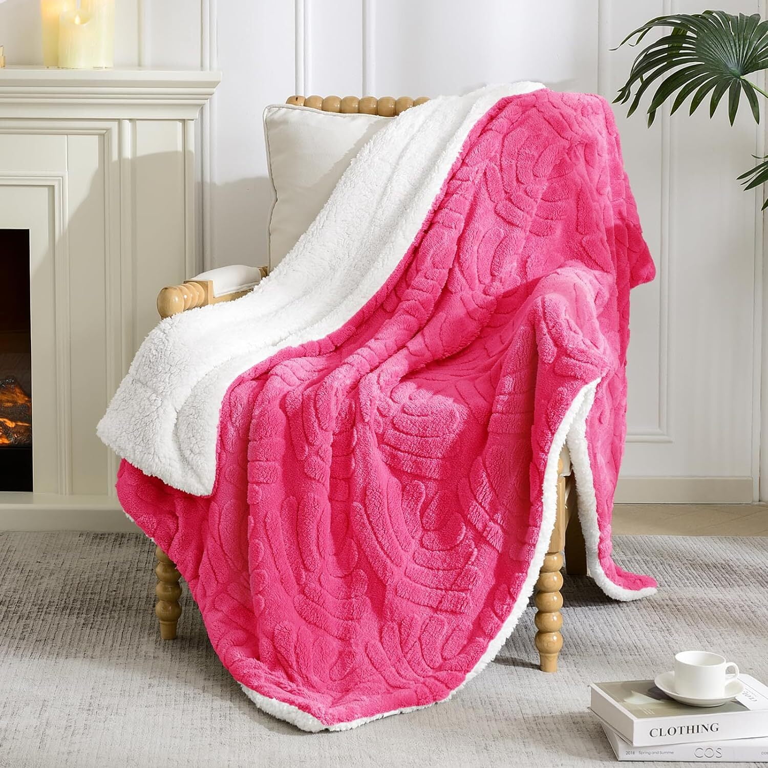 Whale Flotilla Sherpa Fleece Throw Blanket for Couch, Reversible