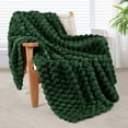 thumbnail image 1 of Whale Flotilla 50"x60" Throw Blanket for Couch with Expanded 3D-Jacquard Pattern, Fuzzy Soft Cozy Exquisite Blankets or All Season, Warm and Fluffy, Emerald Green, 1 of 10