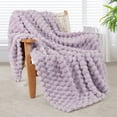 thumbnail image 1 of Whale Flotilla 50"x60" Throw Blanket for Couch with Expanded 3D-Jacquard Pattern, Fuzzy Soft Cozy Exquisite Blankets or All Season, Warm and Fluffy, Lilac, 1 of 10