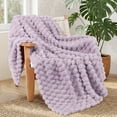 thumbnail image 1 of Whale Flotilla 50"x60" Throw Blanket for Couch with Expanded 3D-Jacquard Pattern, Fuzzy Soft Cozy Exquisite Blankets or All Season, Warm and Fluffy, Lilac, 1 of 10