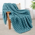 thumbnail image 1 of Whale Flotilla 50"x60" Throw Blanket for Couch with Expanded 3D-Jacquard Pattern, Fuzzy Soft Cozy Exquisite Blankets or All Season, Warm and Fluffy, Slate Blue, 1 of 10