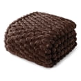 thumbnail image 1 of Whale Flotilla 60"x 80" Twin Size Blanket for Bed with Expanded 3D-Jacquard Pattern, Fuzzy Soft Cozy Exquisite Blankets or All Season, Warm and Fluffy, Coffee, 1 of 10