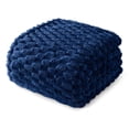 thumbnail image 1 of Whale Flotilla 60"x 80" Twin Size Blanket for Bed with Expanded 3D-Jacquard Pattern, Fuzzy Soft Cozy Exquisite Blankets or All Season, Warm and Fluffy, Navy Blue, 1 of 10