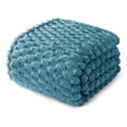 thumbnail image 1 of Whale Flotilla 60"x 80" Twin Size Blanket for Bed with Expanded 3D-Jacquard Pattern, Fuzzy Soft Cozy Exquisite Blankets or All Season, Warm and Fluffy, Slate Blue, 1 of 10