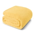 thumbnail image 1 of Whale Flotilla Twin Size Fuzzy Fleece Blanket, 60"x80" Fluffy Lightweight Soft Jacquard Bed Blankets for All Seasons, Warm and Cozy, Yellow, 1 of 11