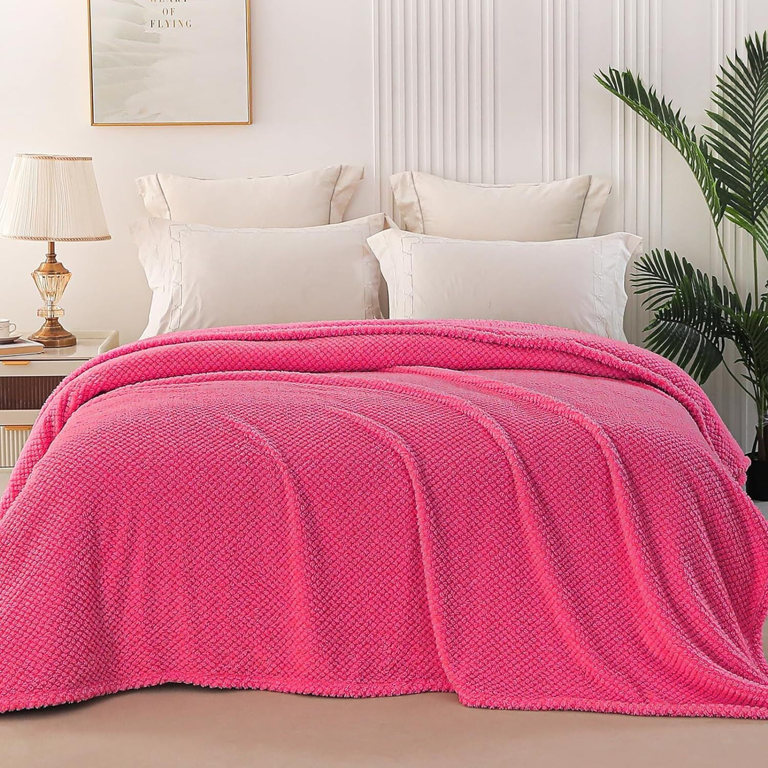 Whale Flotilla Twin Size Fuzzy Fleece Blanket, Fluffy Warm Soft Jacquard Bed Blankets for Fall