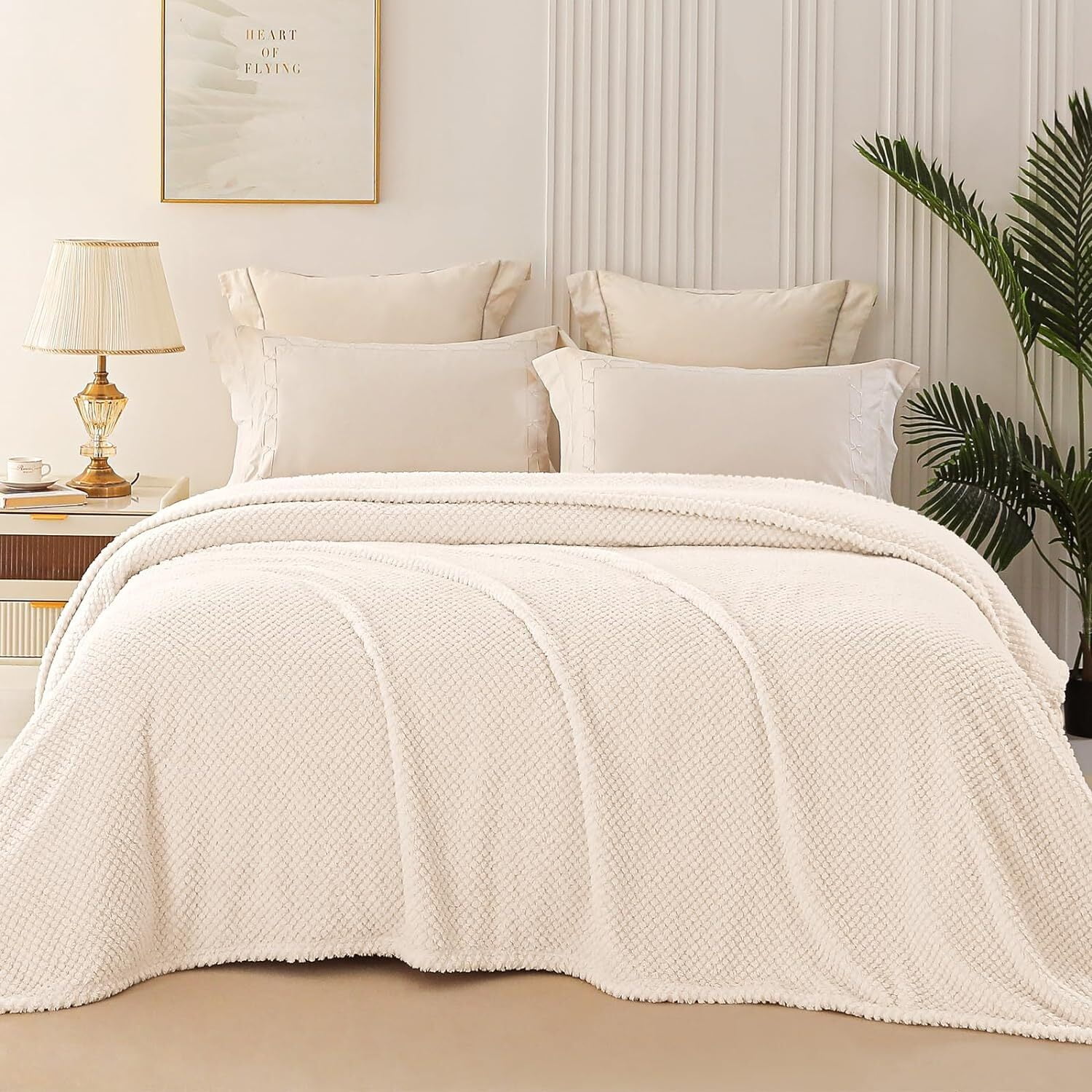 Whale Flotilla Twin Size Fuzzy Fleece Blanket, Fluffy Warm Soft