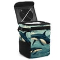 thumbnail image 1 of Whale Foldable Car Trash Bin with Lid, Leak-proof Mini Trash Can, Hanging Storage Bag for Car, 1 of 6