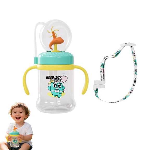 Whale Fountain Sippy Cup for Toddlers 300ml Interactive Spray Straw Cup with Pinwheel Water Whale Baby Design, & BPA