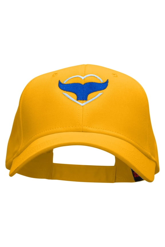 Whale Heart Embroidered Low Profile Cap - Gold OSFM
