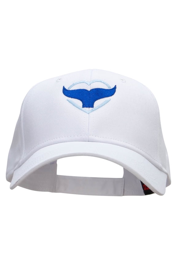 Whale Heart Embroidered Low Profile Cap - White OSFM