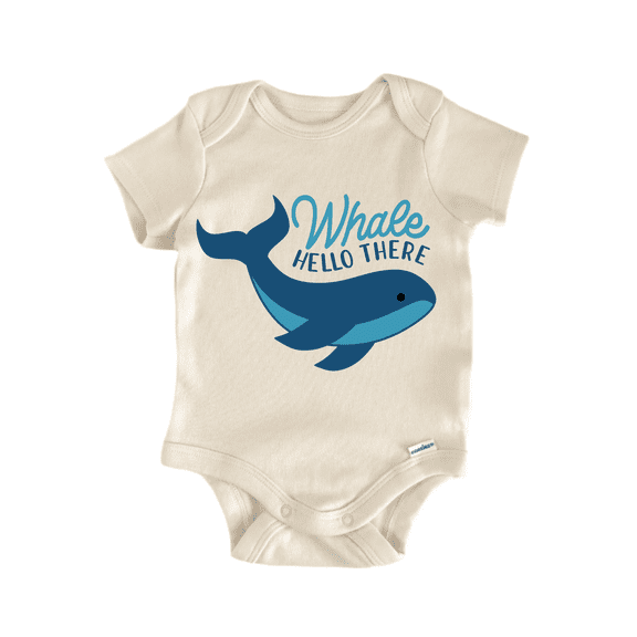 Whale Hello Ocean Beach Newborn Baby Bodysuit