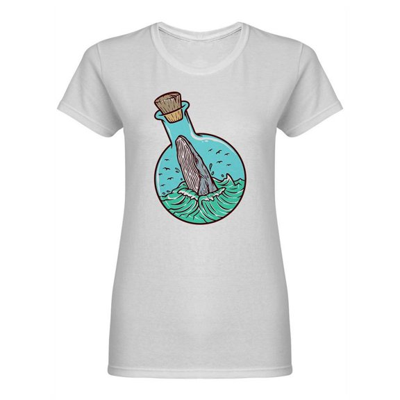 Whale In A Bottle Shaped T-Shirt Women -Image by Shutterstock, Female Medium