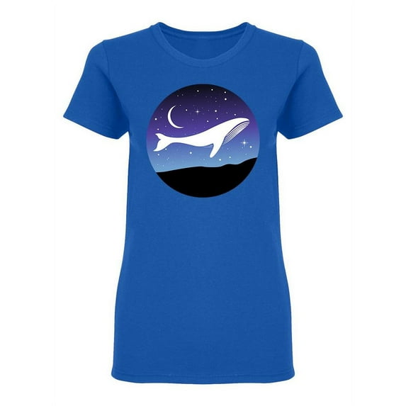 Whale In The Night Sky Shaped T-Shirt Women -Image by Shutterstock, Female Small