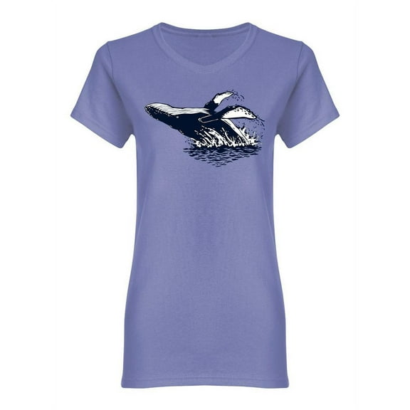 Whale Jumping From The Water Shaped T-Shirt Women -Image by Shutterstock, Female Large