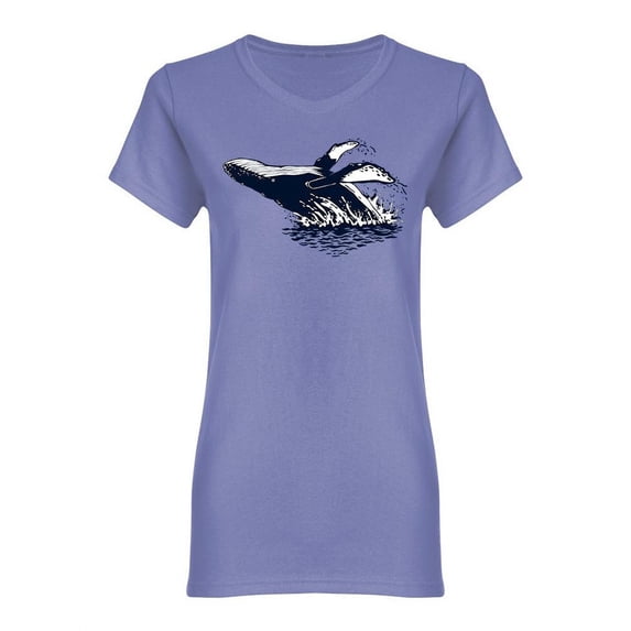 Whale Jumping From The Water Shaped T-Shirt Women -Image by Shutterstock, Female Small
